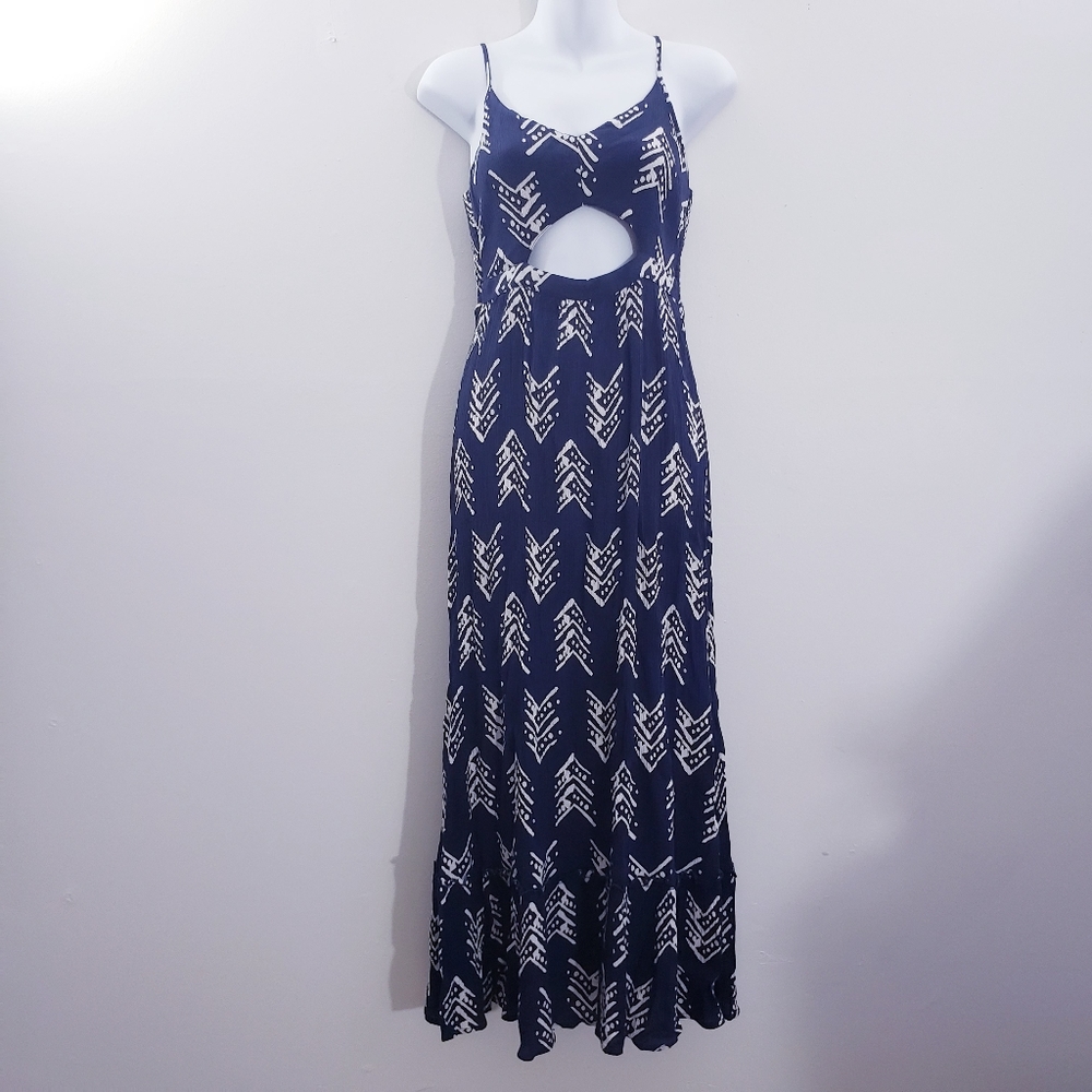 Aerie Tribal Print Cut Out Maxi Dress